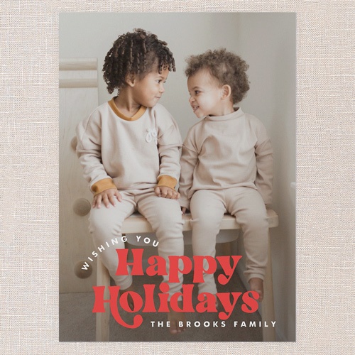 Merry Bold Moments Holiday Card, Red, 5x7 Flat, Holiday, 100% Recycled Cardstock , Square, Red