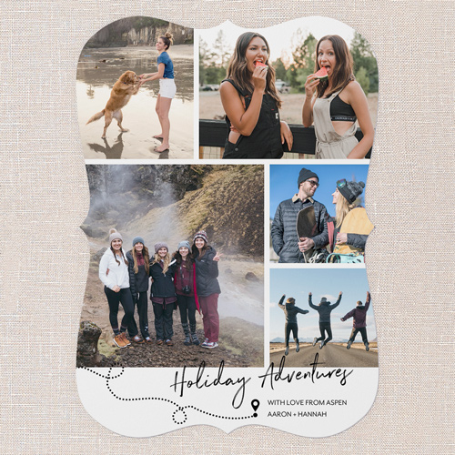 Holiday Adventures Holiday Card, White, 5x7 Flat, Holiday, Pearl Shimmer Cardstock, Bracket