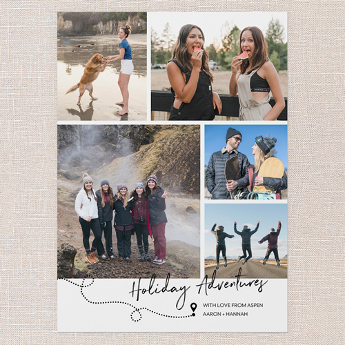 Holiday Adventures Holiday Card, White, 5x7 Flat, Holiday, Pearl Shimmer Cardstock, Square, White