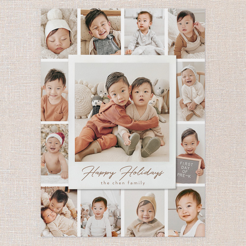 Festive Film Holiday Card, White, 5x7 Flat, Holiday, Matte, Signature Smooth Cardstock, Square, White