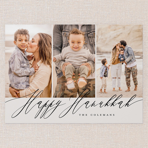 Stylized Sentiment Holiday Card, Beige, 5x7 Flat, Hanukkah, Standard Smooth Cardstock, Square, Cream