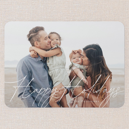 Proud Penmanship Holiday Card, White, 5x7 Flat, Holiday, Matte, Signature Smooth Cardstock, Rounded, White