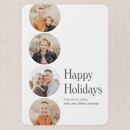 Holiday Harmony Holiday Card, White, 5x7 Flat, Holiday, Pearl Shimmer Cardstock, Rounded, White
