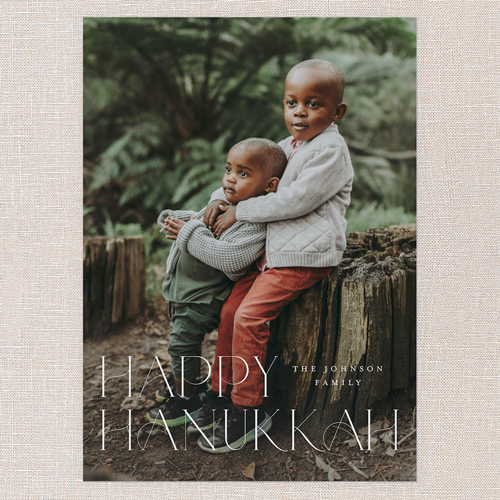 Classic Holiday Elegance Holiday Card, White, 5x7 Flat, Hanukkah, Pearl Shimmer Cardstock, Square, White