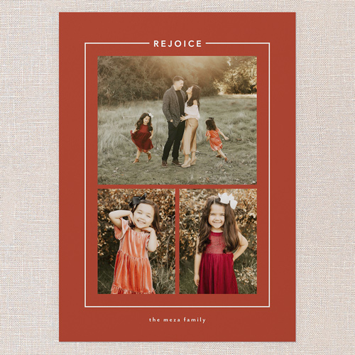 Surrounded Sentiment Holiday Card, Red, 5x7 Flat, Religious, Pearl Shimmer Cardstock, Square, Red