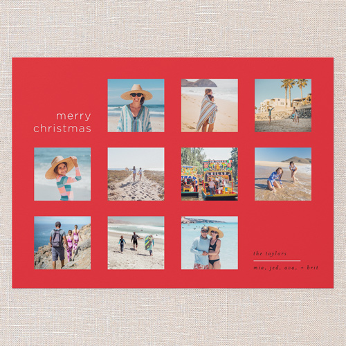 Seamless Squares Holiday Card, Red, 5x7 Flat, Christmas, Luxe Double-Thick Cardstock, Square, Red