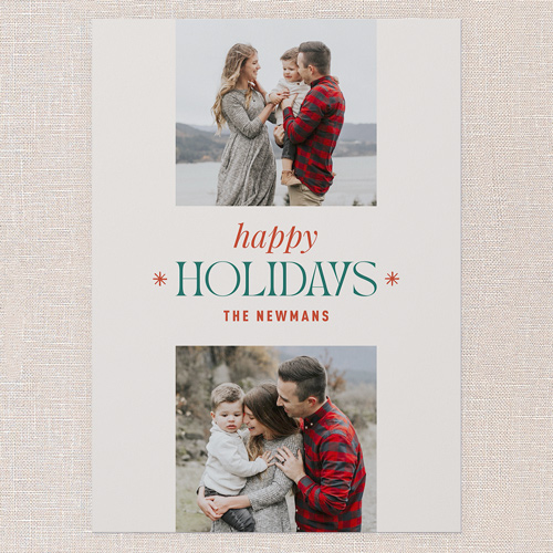 Splendid Seasons Holiday Card, Beige, 5x7 Flat, Holiday, Pearl Shimmer Cardstock, Square, Cream