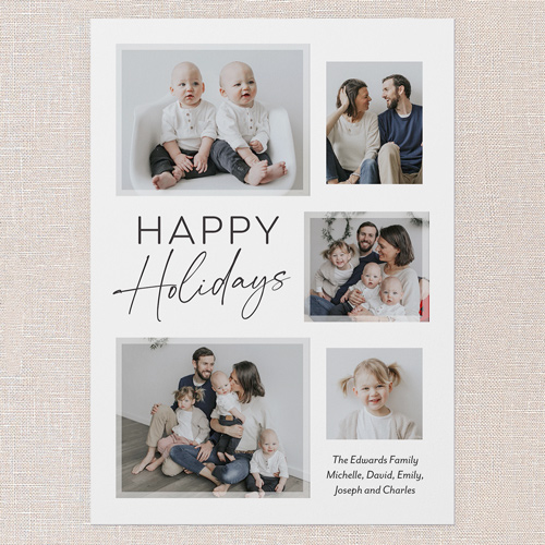 Modern Framing Holiday Card, White, 5x7 Flat, Holiday, 100% Recycled Cardstock , Square