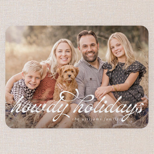 Howdy Holidays Holiday Card, White, 5x7 Flat, Holiday, Matte, Signature Smooth Cardstock, Rounded