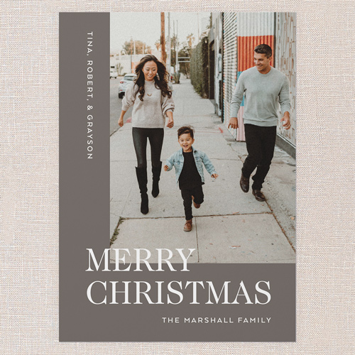 Asymmetrical Framing Holiday Card, Brown, 5x7 Flat, Christmas, Standard Smooth Cardstock, Square, Taupe