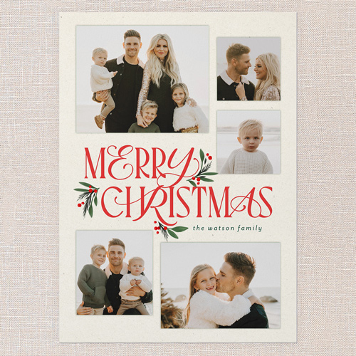 Uniquely Elegant Holiday Card, Beige, 5x7 Flat, Christmas, Luxe Double-Thick Cardstock, Square, Cream