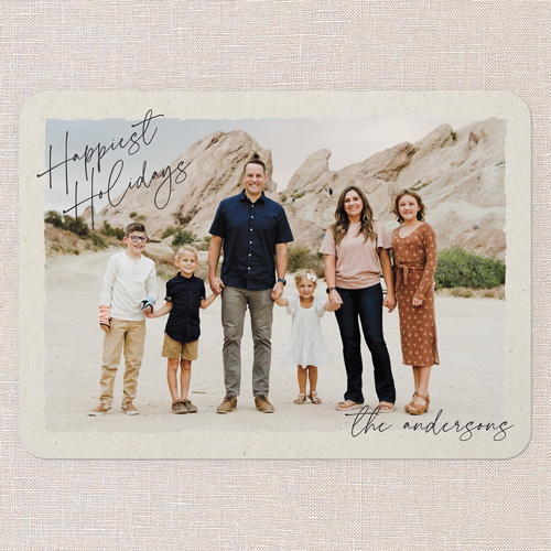 Signature Texture Holiday Card, Beige, 5x7 Flat, Holiday, Matte, Signature Smooth Cardstock, Rounded, Beige