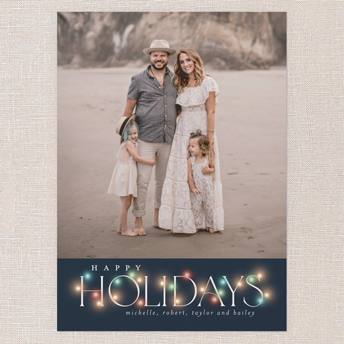 Lit Type Holiday Card, none, Blue, 5x7 Flat, Holiday, Standard Smooth Cardstock, Square, Nautical