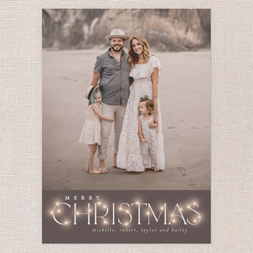 Lit Type Holiday Card, none, Gray, 5x7 Flat, Christmas, Luxe Double-Thick Cardstock, Square, Gray