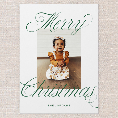 Evergreen Tidings Holiday Card, none, White, 5x7 Flat, Christmas, Luxe Double-Thick Cardstock, Square, White