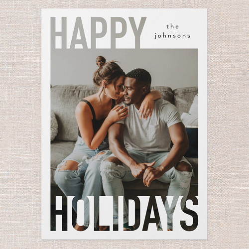 Cutout Expression Holiday Card, White, 5x7 Flat, Holiday, Luxe Double-Thick Cardstock, Square, White