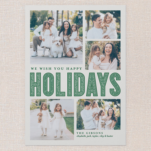 Pattern Type Holiday Card, Grey, 5x7 Flat, Holiday, Matte, Signature Smooth Cardstock, Square, Whisper Gray