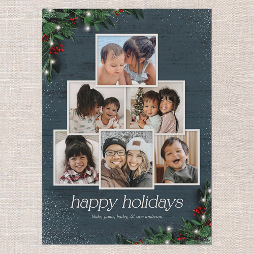 Botanical Photo Tree Holiday Card, Grey, 5x7 Flat, Holiday, Standard Smooth Cardstock, Square, Ore