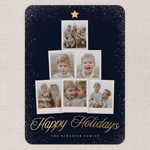 Snapshot Tree Holiday Card, Black, 5x7 Flat, Holiday, Standard Smooth Cardstock, Rounded, Black