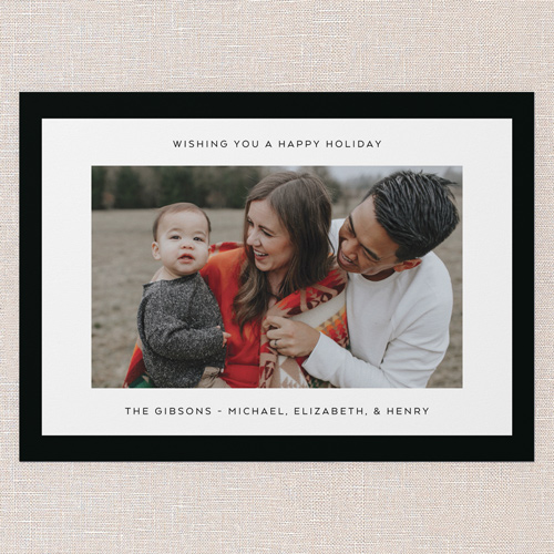 Refined Framing Holiday Card, Black, 5x7 Flat, Holiday, Standard Smooth Cardstock, Square, Black