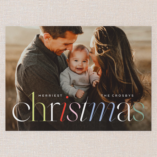 Chroma Serif Holiday Card, Green, 5x7 Flat, Christmas, Standard Smooth Cardstock, Square, Spruce