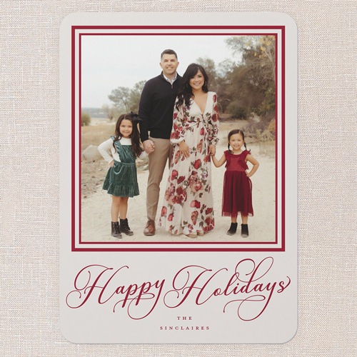 Signed Impressions Holiday Card, Grey, none, 5x7 Flat, Holiday, 100% Recycled Cardstock , Rounded, Whisper Gray