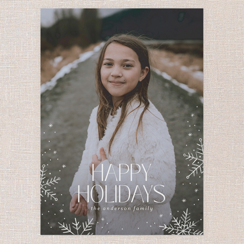 Snowflake Snapshot Holiday Card, White, none, 5x7 Flat, Holiday, Luxe Double-Thick Cardstock, Square, White