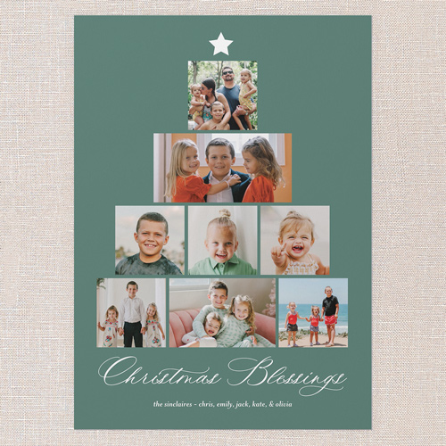 Memory Tree Holiday Card, Green, none, 5x7 Flat, Religious, Standard Smooth Cardstock, Square, Fern