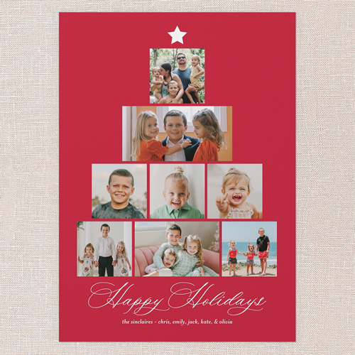 Memory Tree Holiday Card, Red, none, 5x7 Flat, Holiday, 100% Recycled Cardstock , Square, Red