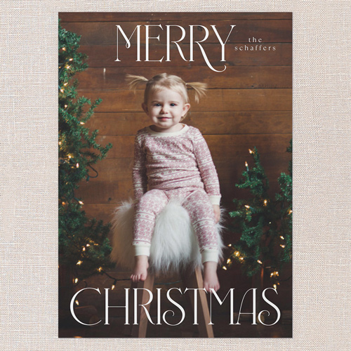 Statement Season Holiday Card, White, 5x7 Flat, Christmas, Pearl Shimmer Cardstock, Square, White