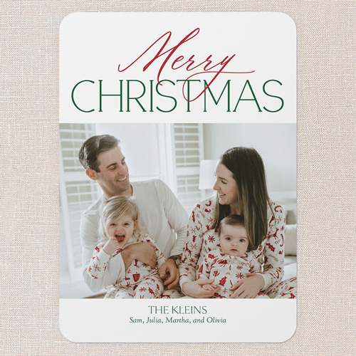 Jolly Gallery Holiday Card, White, 5x7 Flat, Christmas, Standard Smooth Cardstock, Rounded, White