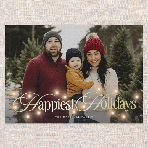 Timeless Lights Holiday Card, Gold Foil, White, 5x7 Flat, Holiday, Matte, Signature Smooth Cardstock, Square, White