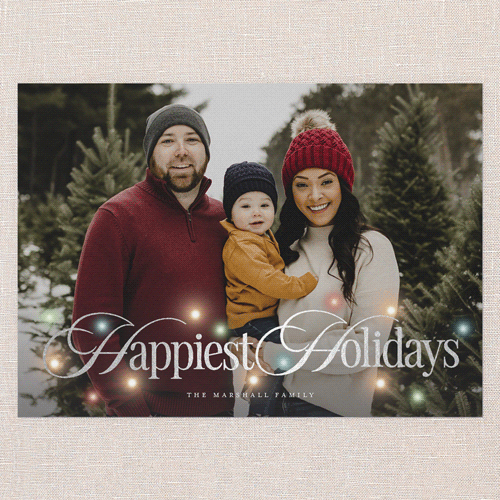 Timeless Lights Holiday Card, Red, Silver Foil, 5x7 Flat, Holiday, Matte, Signature Smooth Cardstock, Square, Red