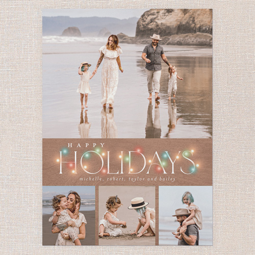 Rustic Bulbs Holiday Card, Brown, 5x7 Flat, Holiday, Standard Smooth Cardstock, Square, Clove