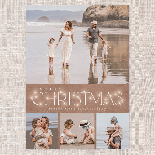 Rustic Bulbs Holiday Card, Brown, 5x7 Flat, Christmas, Standard Smooth Cardstock, Square, Brown