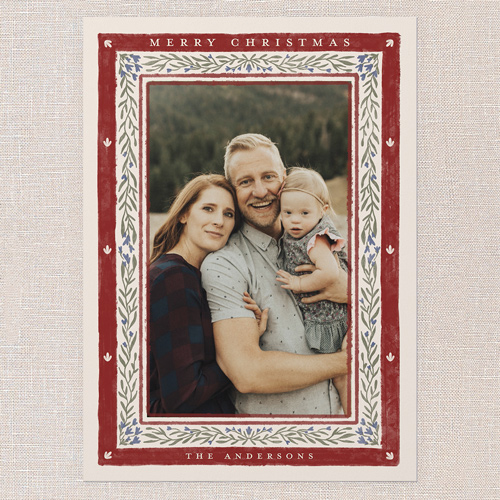 Ravishing Rustic Holiday Card, Red, 5x7 Flat, Christmas, Matte, Signature Smooth Cardstock, Square, Velvet