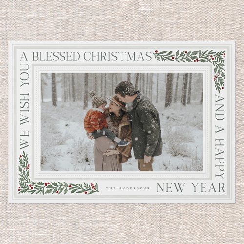 Framed Tidings Holiday Card, White, 5x7 Flat, Religious, Matte, Signature Smooth Cardstock, Square, White