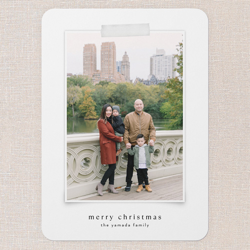 Understated Joy Holiday Card, White, 5x7 Flat, Christmas, Matte, Signature Smooth Cardstock, Rounded, White