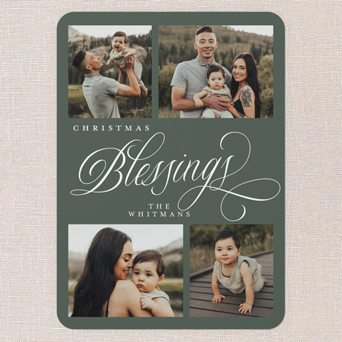 Modern Year Holiday Card, Green, 5x7 Flat, Religious, 100% Recycled Cardstock , Rounded, Rosemary