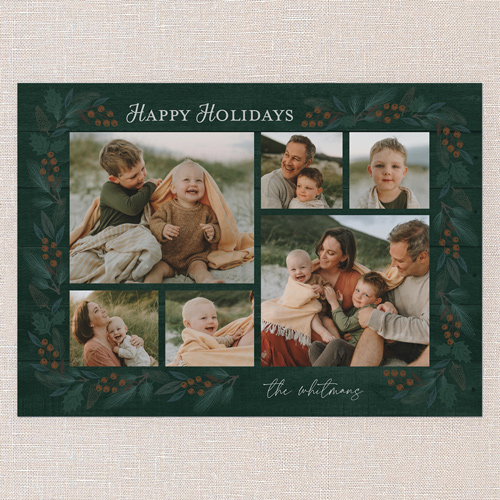 Forest Gathering Holiday Card, Green, 5x7 Flat, Holiday, Luxe Double-Thick Cardstock, Square, Tree