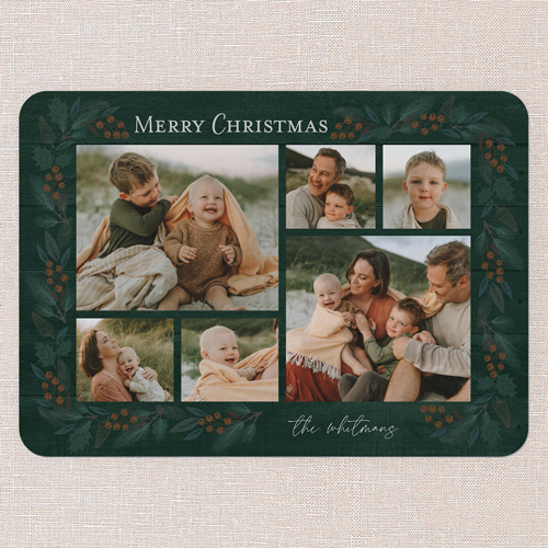 Forest Gathering Holiday Card, Green, 5x7 Flat, Christmas, Matte, Signature Smooth Cardstock, Rounded, Tree