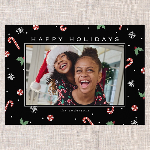 Little Sleepies Merry Mints Holiday Card, Black, 5x7 Flat, Holiday, Luxe Double-Thick Cardstock, Square, Black