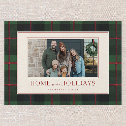 Checked Twice Holiday Card, Green, 5x7 Flat, Holiday, Matte, Signature Smooth Cardstock, Square, Forest