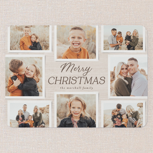 Timeless Collage Holiday Card, Beige, 5x7 Flat, Christmas, 100% Recycled Cardstock , Rounded, Beige