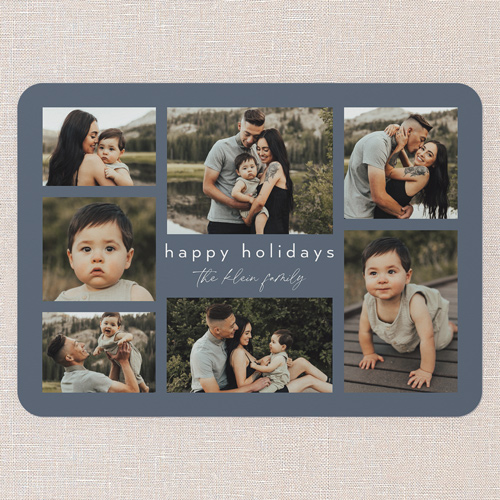 Simple Gatherings Holiday Card, Blue, 5x7 Flat, Holiday, 100% Recycled Cardstock , Rounded, Blue