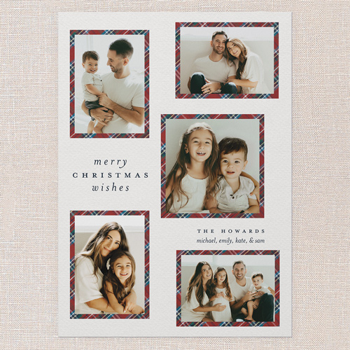 Tartan Wishes Holiday Card, White, 5x7 Flat, Christmas, Standard Smooth Cardstock, Square, White