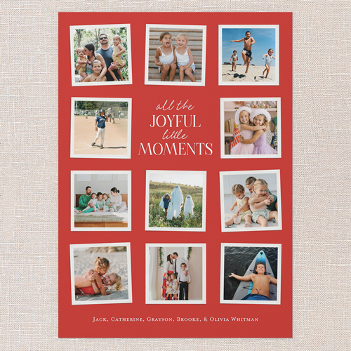 Joyful Highlights Holiday Card, Red, 5x7 Flat, Holiday, 100% Recycled Cardstock , Square, Red