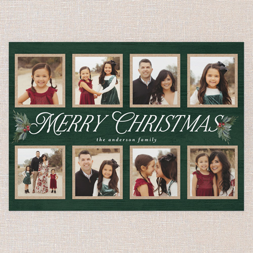 Woodland Sprigs Holiday Card, Green, 5x7 Flat, Christmas, Matte, Signature Smooth Cardstock, Square, Tree