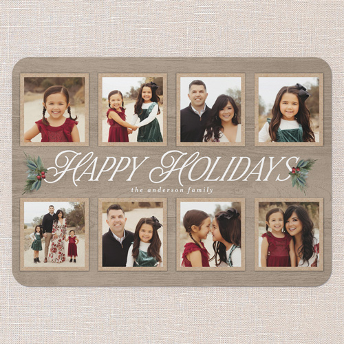 Woodland Sprigs Holiday Card, Beige, 5x7 Flat, Holiday, Standard Smooth Cardstock, Rounded, Cream