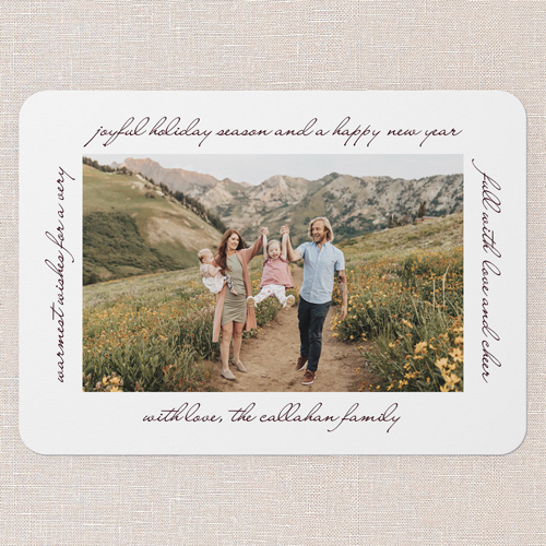 Sincere Greetings Holiday Card, White, 5x7 Flat, Holiday, Standard Smooth Cardstock, Rounded, White